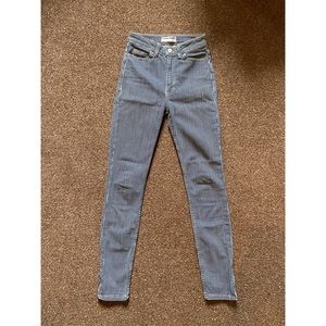 American Apparel Striped High Waist Jeans